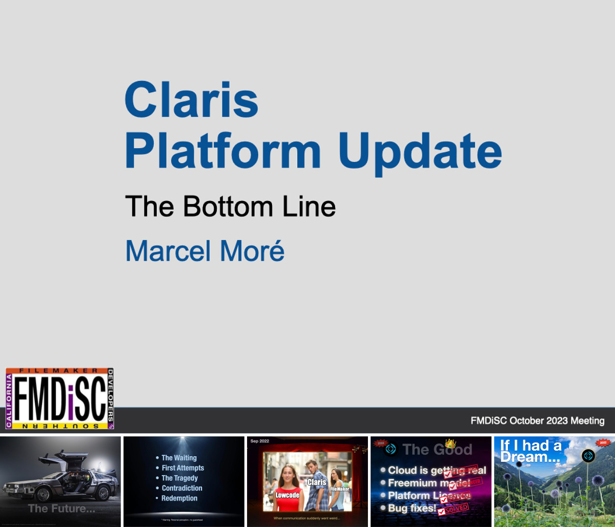 FMDiSC Claris Platform Update