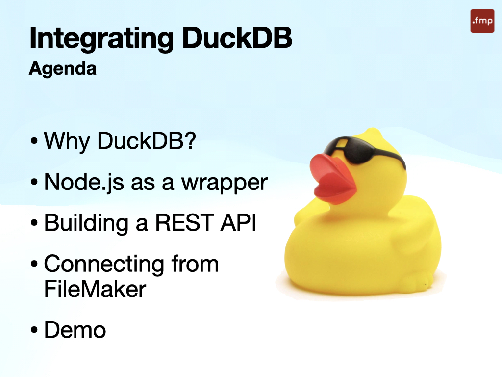 Integrating DuckDB with Node.js as a REST API for FileMaker